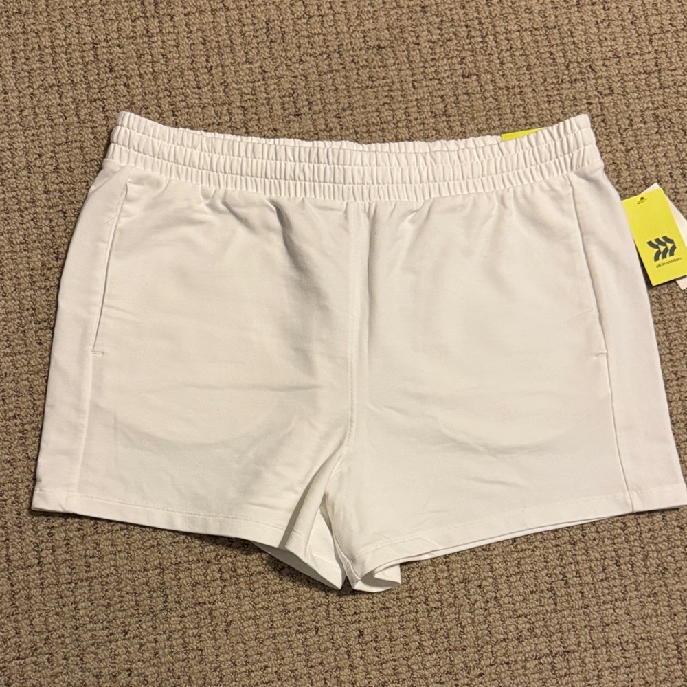 All In Motion White Athletic Shorts